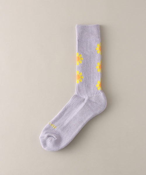 ROSTER SOX(ロスターソックス)の「【ROSTER SOX/ロスターソックス】PEACE(ソックス/靴下・メンズ・パープル/ベージュ/グリーン・SMALL/MEDIUM)」の3枚目の写真