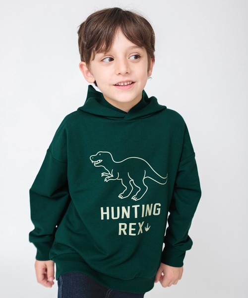 BRANSHES（ブランシェス）の「【ｂコレ】グラフィックフーデットパーカー（パーカー・キッズ・グリーン/ブラック/イエロー/ネイビー/カーキオリーブ/ベージュ/エンジ/アイボリー/ブルーグレー/グレー・140/150/160/90/130/110/120/100）」の6枚目の写真