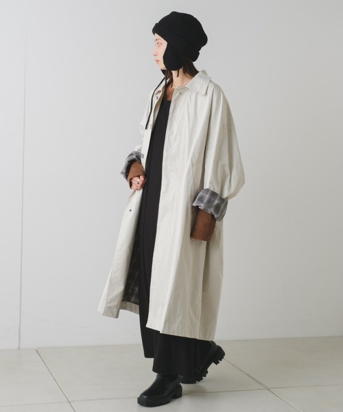 WHIMSIC(ウィムジック)の「【UNISEX】ステンカラーコート(ステンカラーコート・メンズ・ブラック/ベージュ/グレー・FREE)」の14枚目の写真