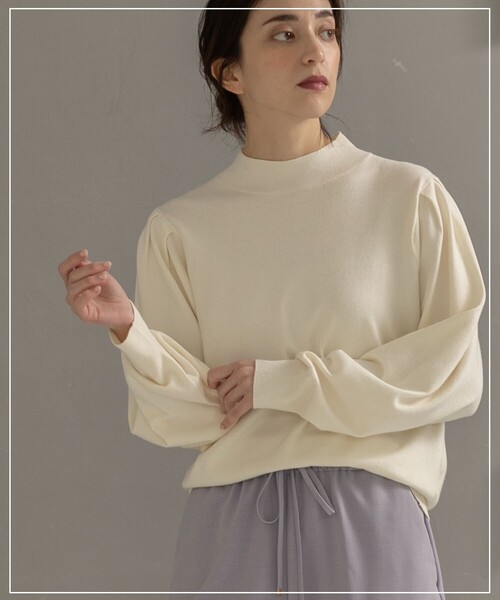 OPAQUE.CLIP（オペークドットクリップ）の「◆【ネオサーモ】ドルマンスリーブニット（ニット/セーター・レディース・オフホワイト/ナチュラル/ブラック/オレンジ・36/38/40/42）」の5枚目の写真