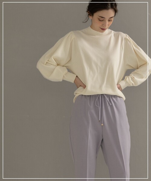 OPAQUE.CLIP（オペークドットクリップ）の「◆【ネオサーモ】ドルマンスリーブニット（ニット/セーター・レディース・オフホワイト/ナチュラル/ブラック/オレンジ・36/38/40/42）」の7枚目の写真