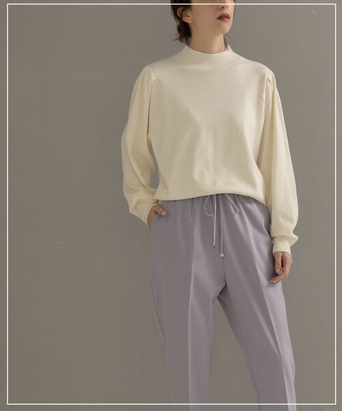 OPAQUE.CLIP（オペークドットクリップ）の「◆【ネオサーモ】ドルマンスリーブニット（ニット/セーター・レディース・オフホワイト/ナチュラル/ブラック/オレンジ・36/38/40/42）」の8枚目の写真