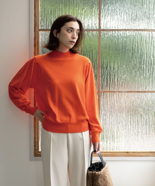 OPAQUE.CLIP（オペークドットクリップ）の「◆【ネオサーモ】ドルマンスリーブニット（ニット/セーター・レディース・オフホワイト/ナチュラル/ブラック/オレンジ・36/38/40/42）」の21枚目の写真