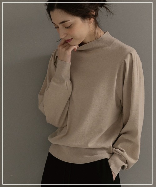 OPAQUE.CLIP（オペークドットクリップ）の「◆【ネオサーモ】ドルマンスリーブニット（ニット/セーター・レディース・オフホワイト/ナチュラル/ブラック/オレンジ・36/38/40/42）」の3枚目の写真