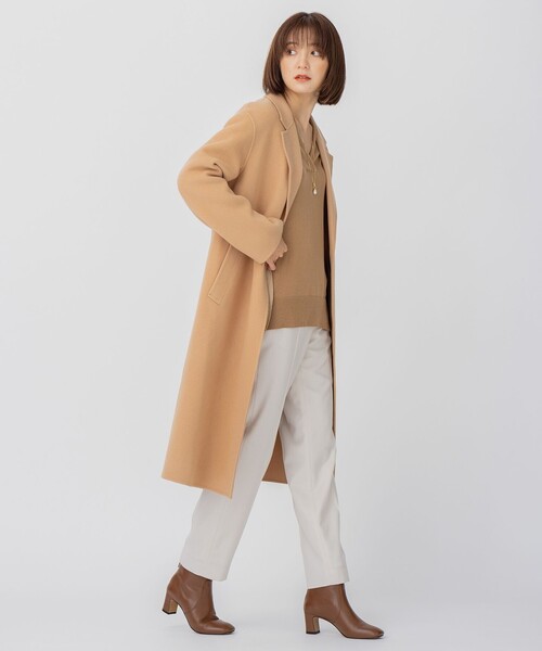 23区(ニジュウサンク)の「ウールリバー ロングコート(チェスターコート・レディース・ダークブラウン系/ベージュ系/黄土色系・40/36/38)」の6枚目の写真