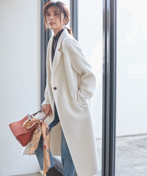 23区(ニジュウサンク)の「ウールリバー ロングコート(チェスターコート・レディース・ダークブラウン系/ベージュ系/黄土色系・40/36/38)」の11枚目の写真