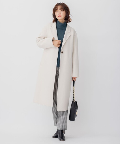 23区(ニジュウサンク)の「ウールリバー ロングコート(チェスターコート・レディース・ダークブラウン系/ベージュ系/黄土色系・40/36/38)」の16枚目の写真