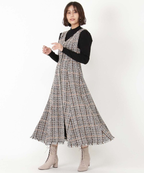 【AndCouture】ファンシーツイードジャンパースカートワンピース【完売品】 AND COUTURE（アンドクチュール）の「ファンシーツイード