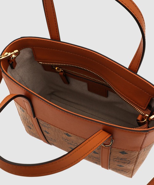 MCM ブラウンレザーショルダーバッグMini TONI トップジップショッパー MCM ブラウンレザーショルダーバッグMini TONI トップジップ