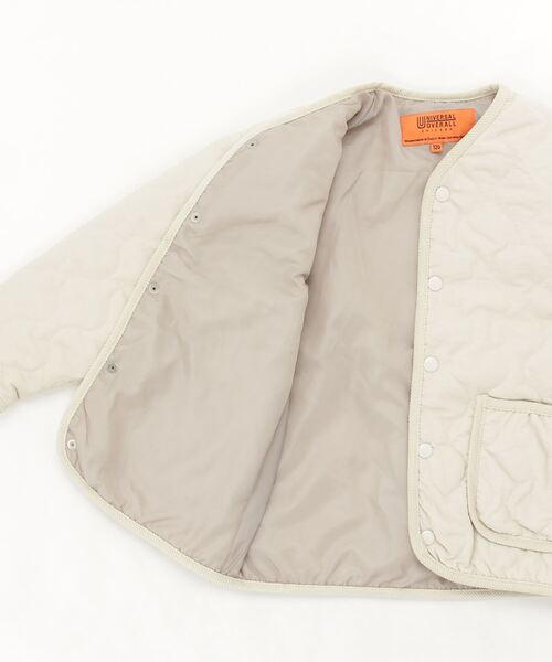UNIVERSAL OVERALL（ユニバーサルオーバーオール）の「【 UNIVERSAL OVERALL / ユニバーサルオーバーオール 】 キッズ キルティング ジャケット KIDS QUILT JACKET DRE UO-22AW-04 QJK（ブルゾン・キッズ・アイボリー/ブラック・130/120/150/140）」の5枚目の写真