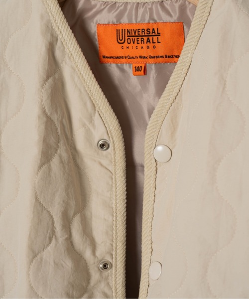 UNIVERSAL OVERALL（ユニバーサルオーバーオール）の「【 UNIVERSAL OVERALL / ユニバーサルオーバーオール 】 キッズ キルティング ジャケット KIDS QUILT JACKET DRE UO-22AW-04 QJK（ブルゾン・キッズ・アイボリー/ブラック・130/120/150/140）」の6枚目の写真