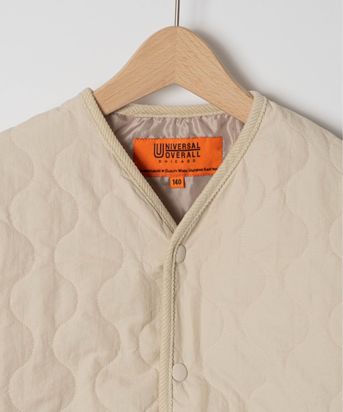UNIVERSAL OVERALL（ユニバーサルオーバーオール）の「【 UNIVERSAL OVERALL / ユニバーサルオーバーオール 】 キッズ キルティング ジャケット KIDS QUILT JACKET DRE UO-22AW-04 QJK（ブルゾン・キッズ・アイボリー/ブラック・130/120/150/140）」の8枚目の写真