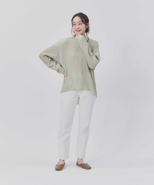 BACK NUMBER（バックナンバー）の「【BACK NUMBER】配色ワッフルロンＴ（Tシャツ/カットソー・レディース・オフホワイト/カーキブラウン/ライラック・M/L）」の22枚目の写真