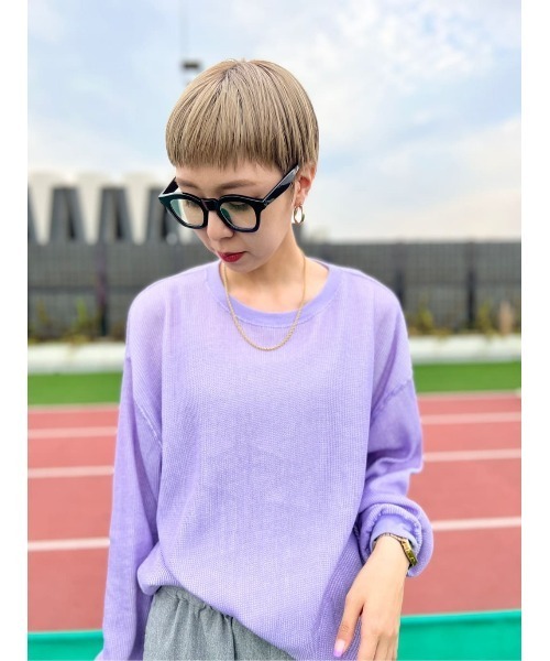 BACK NUMBER（バックナンバー）の「【BACK NUMBER】配色ワッフルロンＴ（Tシャツ/カットソー・レディース・オフホワイト/カーキブラウン/ライラック・M/L）」の13枚目の写真