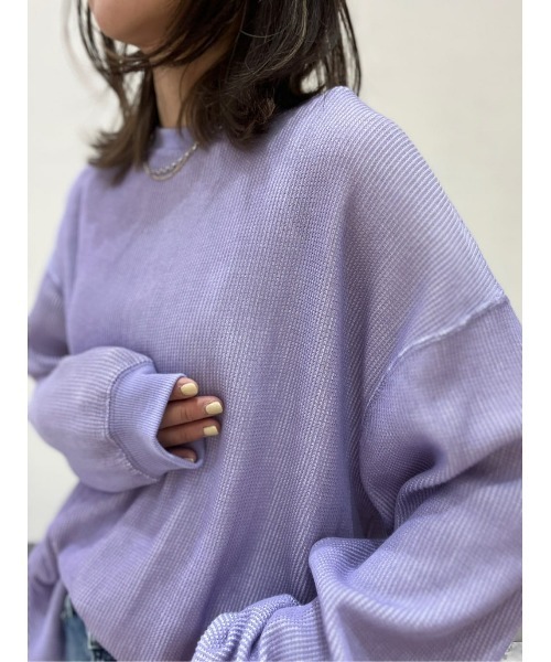 BACK NUMBER（バックナンバー）の「【BACK NUMBER】配色ワッフルロンＴ（Tシャツ/カットソー・レディース・オフホワイト/カーキブラウン/ライラック・M/L）」の19枚目の写真