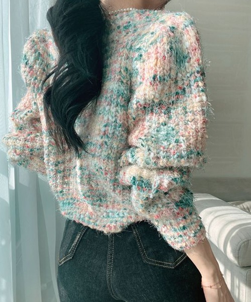 70s〜 ウールカーディガン　ミックスカラー 70s〜 ウールカーディガン ミックスカラー 70s〜 ウール