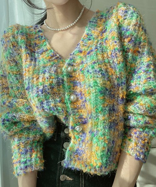 CLANE ミックスカラーニットトレンカ＋カーディガンセット CLANE 【25SS PRE ORDER】CLANE 正規商品 クラネ ミックス