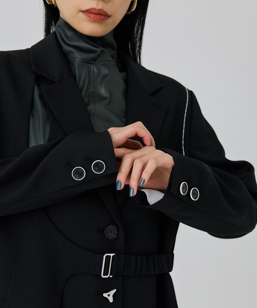 UNITED TOKYO(ユナイテッドトウキョウ)の「シトラス刺繍ステッチジャケット(テーラードジャケット・レディース・ブラック/グレー・FREE)」の19枚目の写真