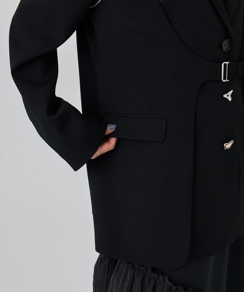 UNITED TOKYO(ユナイテッドトウキョウ)の「シトラス刺繍ステッチジャケット(テーラードジャケット・レディース・ブラック/グレー・FREE)」の13枚目の写真