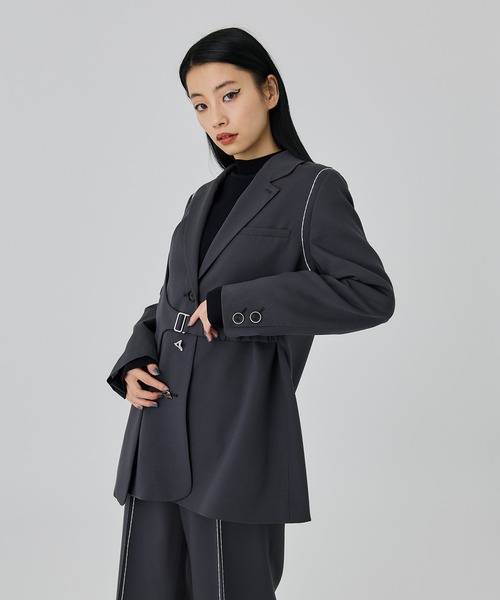 UNITED TOKYO(ユナイテッドトウキョウ)の「シトラス刺繍ステッチジャケット(テーラードジャケット・レディース・ブラック/グレー・FREE)」の18枚目の写真