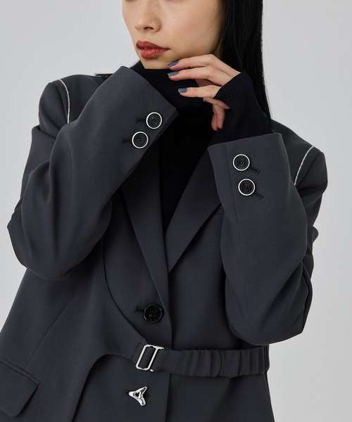 UNITED TOKYO(ユナイテッドトウキョウ)の「シトラス刺繍ステッチジャケット(テーラードジャケット・レディース・ブラック/グレー・FREE)」の14枚目の写真