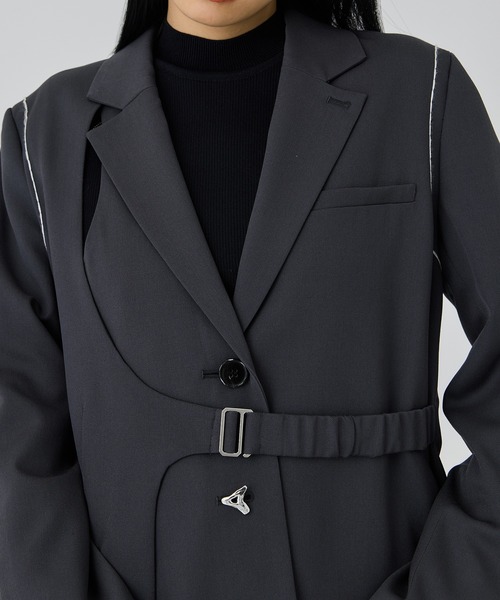 UNITED TOKYO(ユナイテッドトウキョウ)の「シトラス刺繍ステッチジャケット(テーラードジャケット・レディース・ブラック/グレー・FREE)」の7枚目の写真