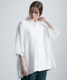 JUNRED | シャドーストライプシアーショートスリーブシャツ(シャツ/ブラウス)