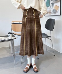 ニットハイウエストAラインロングスカート