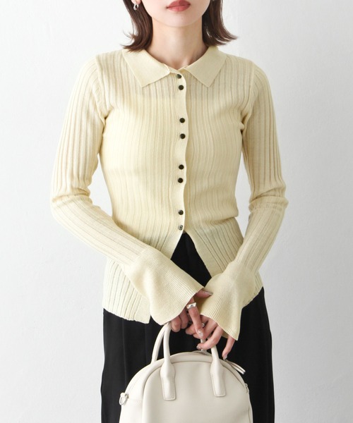 Chillfar(チルファー)の「フレアスリーブカーディガン(カーディガン/ボレロ・レディース・ブラック/カーキ/アイボリー/グレイッシュベージュ・FREE)」の21枚目の写真