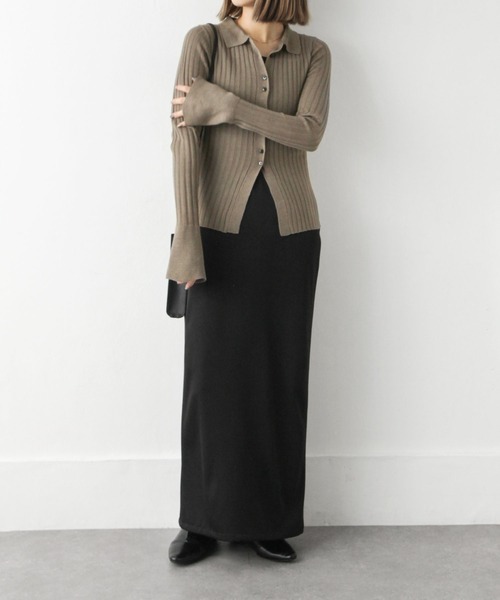 Chillfar(チルファー)の「フレアスリーブカーディガン(カーディガン/ボレロ・レディース・ブラック/カーキ/アイボリー/グレイッシュベージュ・FREE)」の11枚目の写真