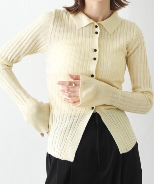 Chillfar(チルファー)の「フレアスリーブカーディガン(カーディガン/ボレロ・レディース・ブラック/カーキ/アイボリー/グレイッシュベージュ・FREE)」の20枚目の写真