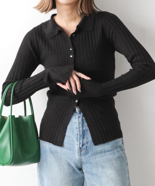 Chillfar(チルファー)の「フレアスリーブカーディガン(カーディガン/ボレロ・レディース・ブラック/カーキ/アイボリー/グレイッシュベージュ・FREE)」の17枚目の写真