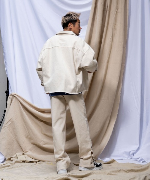 #Re:room（リルーム）の「コットンツイルヘムボタントラックパンツ（チノパンツ・メンズ・ライトブラウン/オフホワイト/ブラック・MEDIUM/LARGE/SMALL）」の15枚目の写真