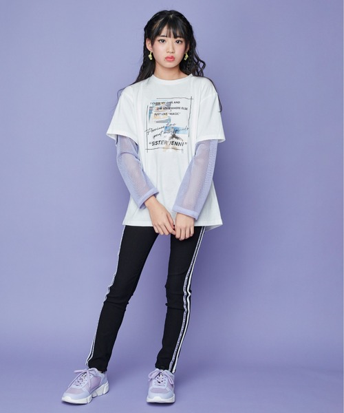 JENNI(ジェニィ)の「ロゴテープスニーカー(スニーカー・キッズ・オフホワイト/ブラック/ラベンダー・24cm/21cm/23cm/20cm/22cm)」の5枚目の写真