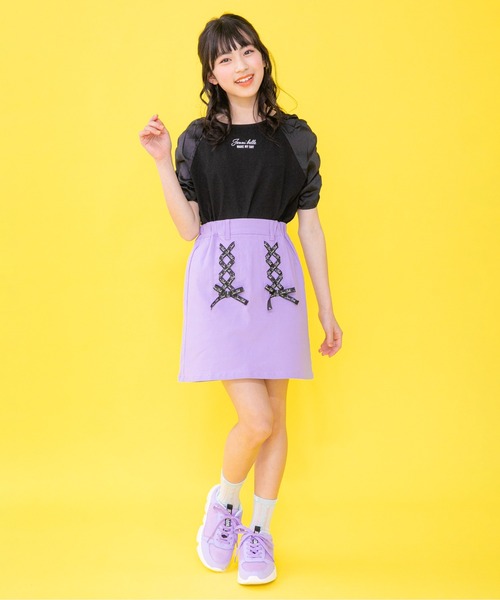 JENNI(ジェニィ)の「ロゴテープスニーカー(スニーカー・キッズ・オフホワイト/ブラック/ラベンダー・24cm/21cm/23cm/20cm/22cm)」の6枚目の写真