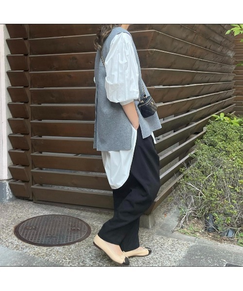 MYINE（マイン）の「深V２ポケットオーバーベスト（ベスト・レディース・グレー・FREE）」の5枚目の写真