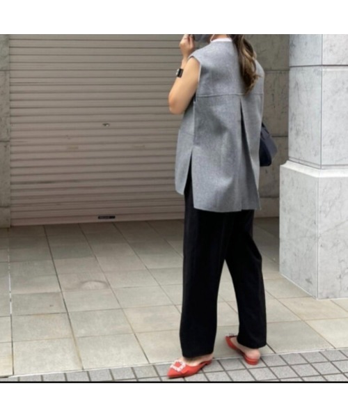 MYINE（マイン）の「深V２ポケットオーバーベスト（ベスト・レディース・グレー・FREE）」の8枚目の写真