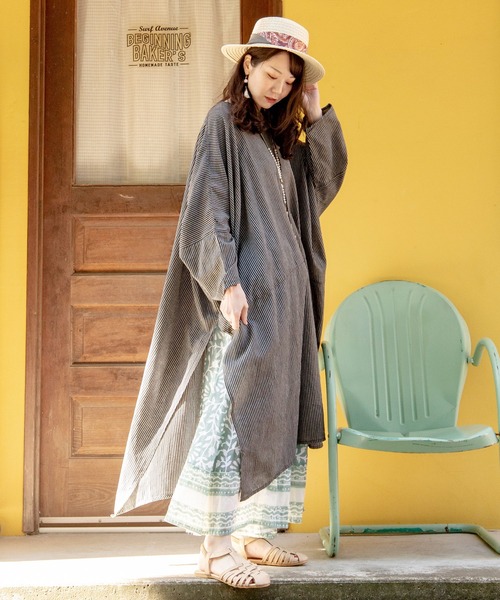 チャイハネ(チャイハネ)の「【チャイハネ】チャキロングスリットワンピース(ワンピース・レディース・ブルー/カーキ/ブラック/ブラウン/ナチュラル/グリーン/レッド・FREE)」の11枚目の写真