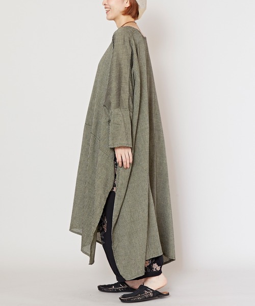 チャイハネ(チャイハネ)の「【チャイハネ】チャキロングスリットワンピース(ワンピース・レディース・ブルー/カーキ/ブラック/ブラウン/ナチュラル/グリーン/レッド・FREE)」の16枚目の写真