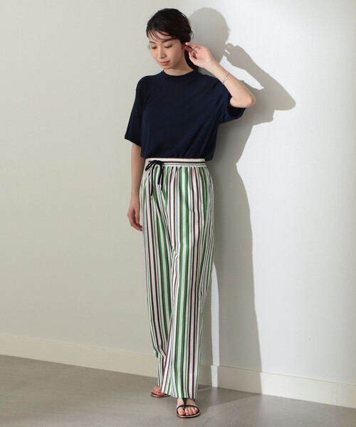 Demi-Luxe BEAMS ベスト ネイビー ビームス　春コットンニット Demi-Luxe BEAMS ベスト ジレ AK+1 / 片畦 Vネック ニット