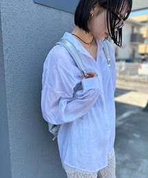 Kotoe | レディース ビッグシャツ ドロップショルダー シースルー シアーオーバーサイズシャツ(シャツ/ブラウス)