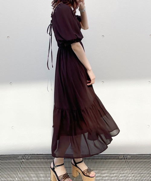 one way(ワンウェイ)の「シャーリングワンピース(ワンピース・レディース・ライトブラウン/ブラック/ライトベージュ/ホワイト/ブルー系その他・MEDIUM/SMALL)」の18枚目の写真