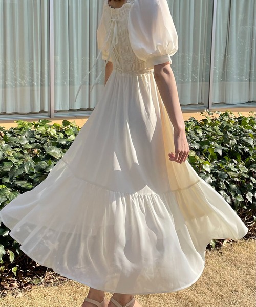 one way(ワンウェイ)の「シャーリングワンピース(ワンピース・レディース・ライトブラウン/ブラック/ライトベージュ/ホワイト/ブルー系その他・MEDIUM/SMALL)」の20枚目の写真