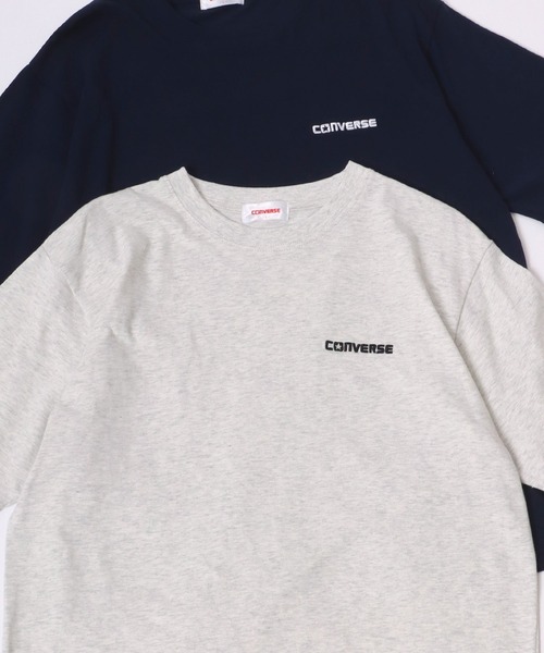 CONVERSE(コンバース)の「CONVERSE/コンバース ロゴ オールスター ワンポイント刺繍 半袖Tシャツ/レディース メンズ(Tシャツ/カットソー・レディース・ネイビー/ブラック系その他/サックスブルー/イエロー系その他/ブラック/ホワイト系その他/オートミール/グリーン系その他/ブルー系その他/ホワイト・M/L/LL)」の1枚目の写真