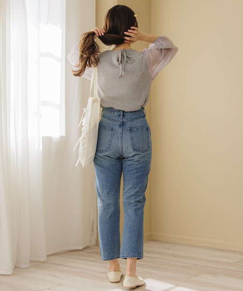 flower(フラワー)の「シアーバブルトップ(シャツ/ブラウス・レディース・アイボリー/グレー・FREE)」の11枚目の写真