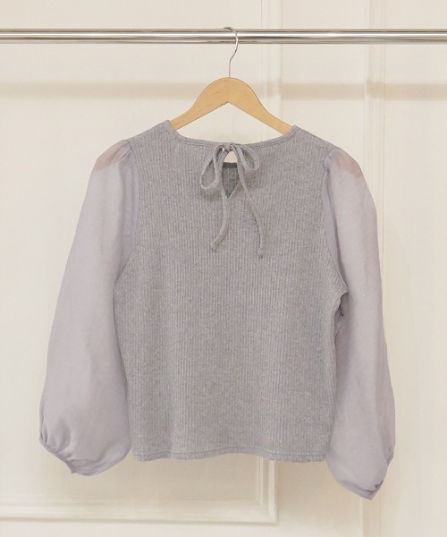 flower(フラワー)の「シアーバブルトップ(シャツ/ブラウス・レディース・アイボリー/グレー・FREE)」の15枚目の写真