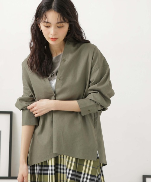 LB.04/リネン混サイドスリットシャツ