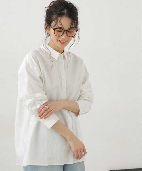 LB.04/リネン混サイドスリットシャツ