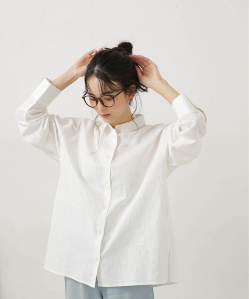 LB.04/リネン混サイドスリットシャツ