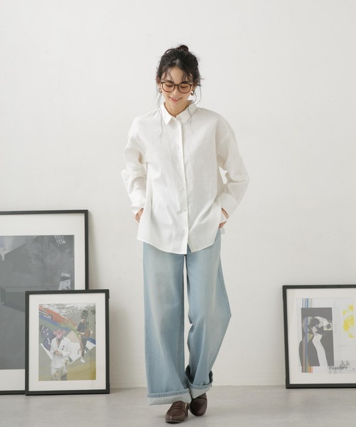 LB.04/リネン混サイドスリットシャツ